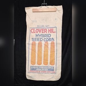 Corn Bag Sack Cloth Bag,  CLOVER HILL HYBRID SEED CORN CO., Vintage Bag 10